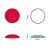 Cabochon rond 30mm rouge fond plat