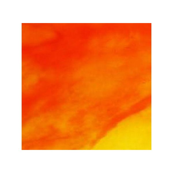 Perle De Verre Murano Charm Orange Jaune Lignes Rouges - Trou 4.7 Mm - Compatible Pandora, Biagi - Cadeau Pour Amie, Mère