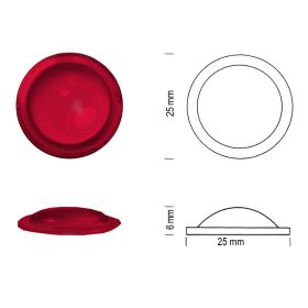 Cabochon hublot 20mm rouge