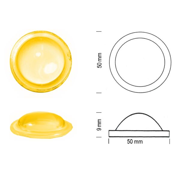 Cabochon hublot 50mm jaune opal