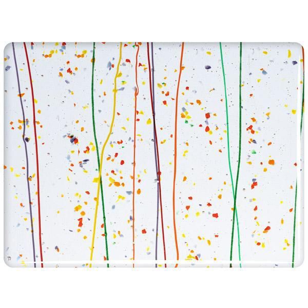 Bullseye 4247-00F Mardi Gras Transparent avec frittes et filaments arc-en-ciel