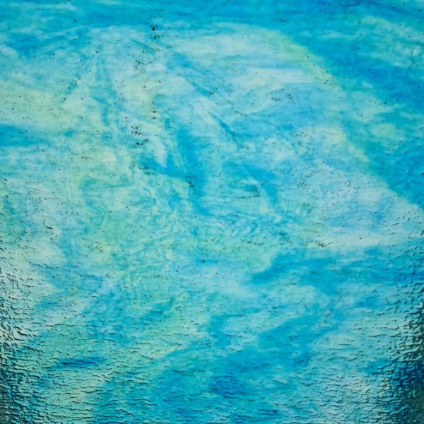 Wanda Stained Glass 142SG Ondulation bleu-vert translucide