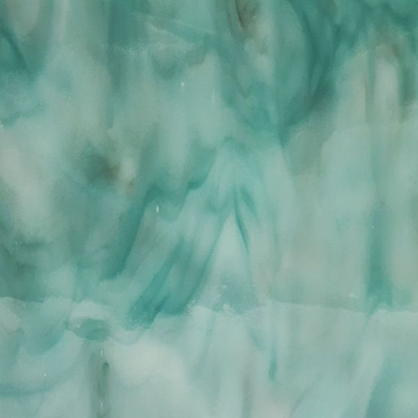 Mississipi River Glass 7087 R Turquoise blanc marron opaque