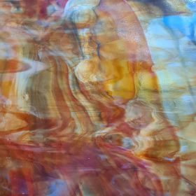 Mississipi River Glass 1021 R Rouge bleu blanc semi-translucide