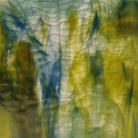 Mississipi River Glass 7081 R Jaune bleu clair opaque texturé