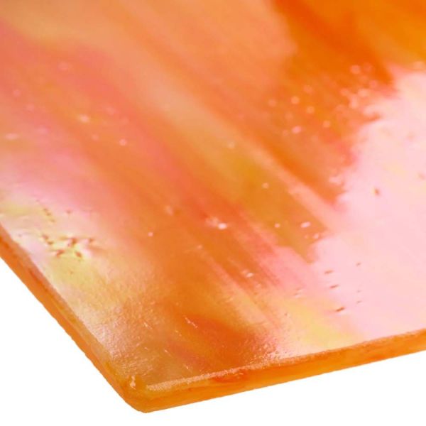 Mississipi River Glass 1014 S IR Jaune orange irisé opaque