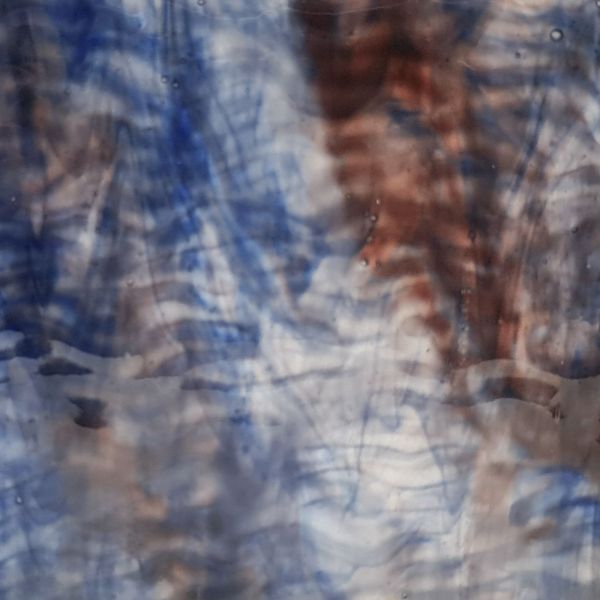 Mississipi River Glass 7098 R Bleu marron foncé structuré opaque