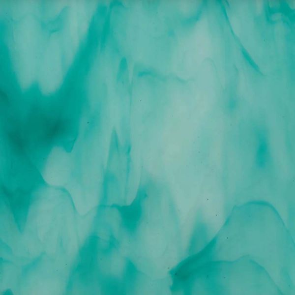 Mississipi River Glass 4009 S Bleu turquoise blanc opaque