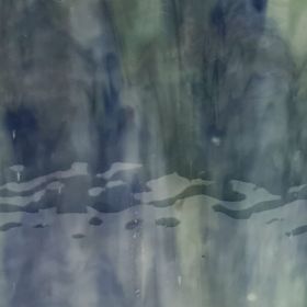 Mississipi River Glass 7080 R Bleu vert marron foncé opaque texturé