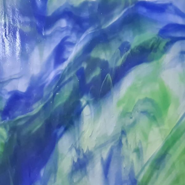 Mississipi River Glass 7113 S Bleu foncé vert turquoise semi-translucide