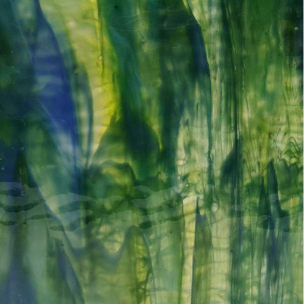 Mississipi River Glass 7082 R Vert turquoise opaque texturé