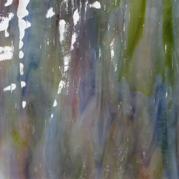 Mississipi River Glass 7005 R Vert jaune bleu opaque texturé