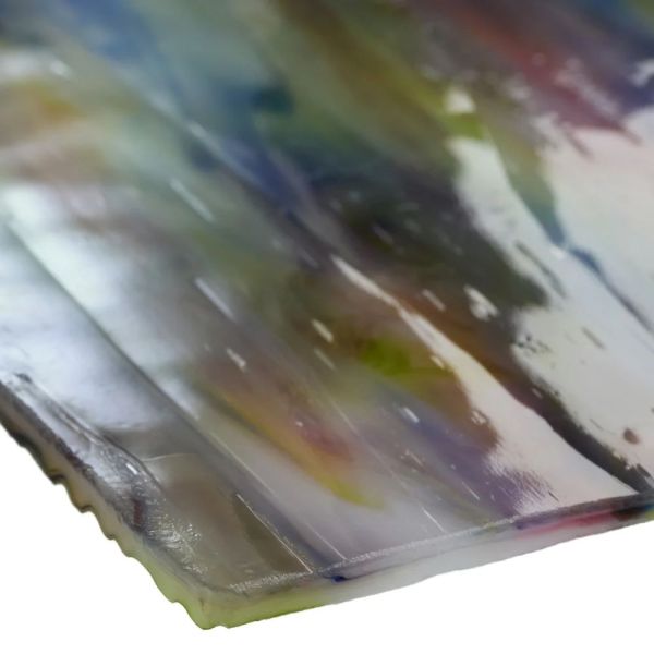 Mississipi River Glass 7005 R Vert jaune bleu opaque texturé