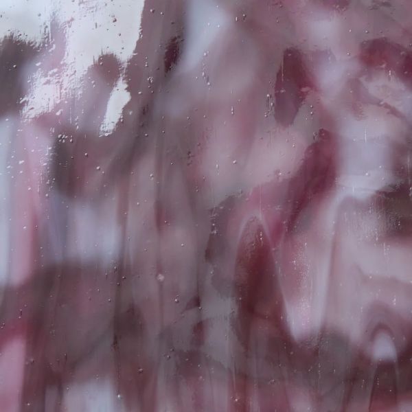 Mississipi River Glass 6005 M Blanc rose brun foncé opaque