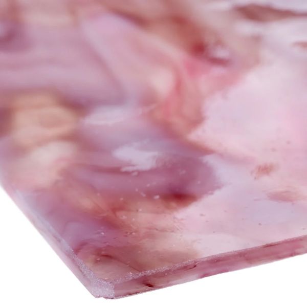 Mississipi River Glass 6005 M Blanc rose brun foncé opaque