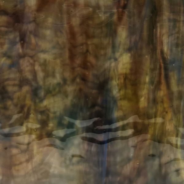 Mississipi River Glass 7084 R Bleu jaune marron foncé opaque texturé