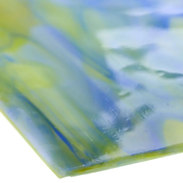 Mississipi River Glass 7031 M Bleu jaune blanc opaque