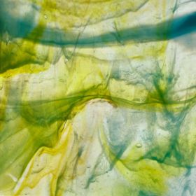 Mississipi River Glass 4012 S Vert mousse turquoise marron semi-translucide