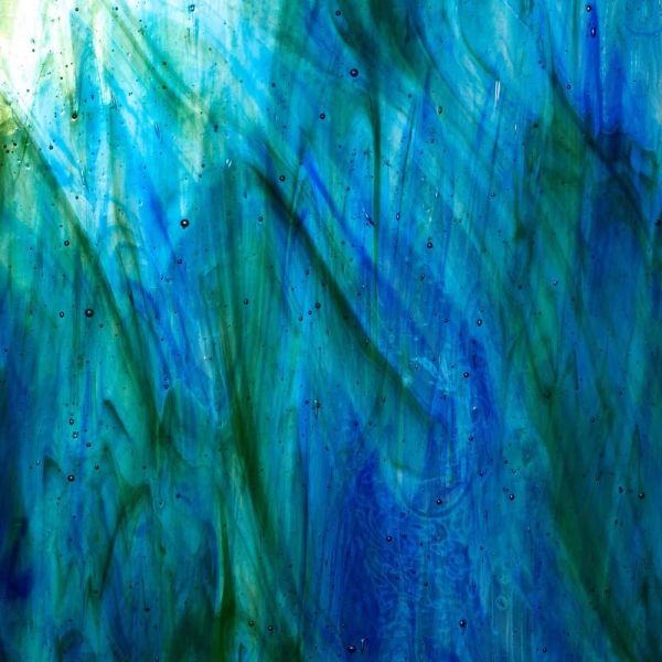 Mississipi River Glass 4011 S Bleu foncé Vert foncé semi-translucide