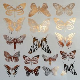 Décalcomanie pour fusing ou céramique. Petits papillons or