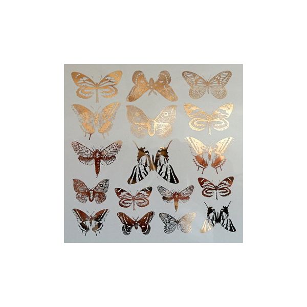 Décalcomanie pour fusing ou céramique. Petits papillons or